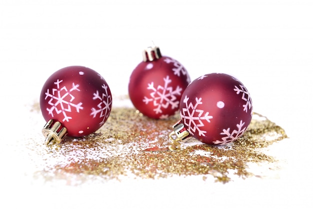 Boules de Noël sur paillettes