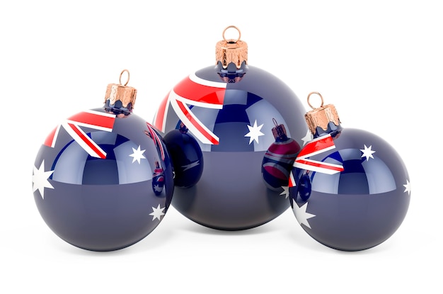 Boules de Noël avec rendu 3D du drapeau australien