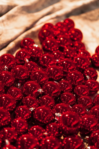 Photo boules de noël rouges