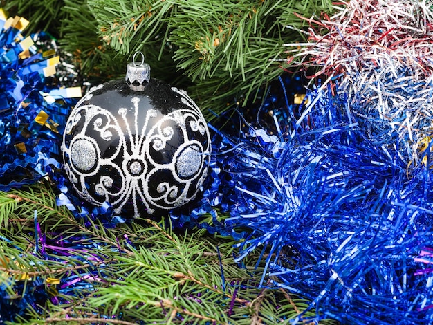 Boules de Noël en verre noir guirlandes arbre de Noël 1