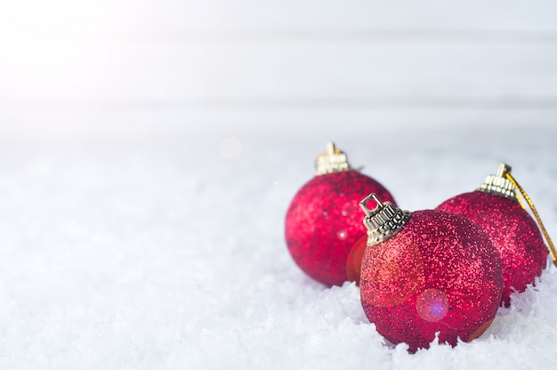 Boules rouges de Noël