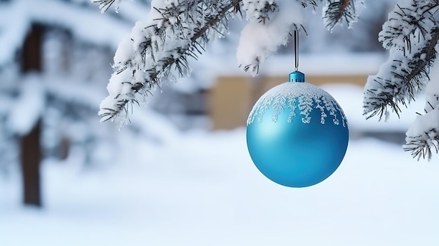 Des boules suspendues sur un fond bokeh