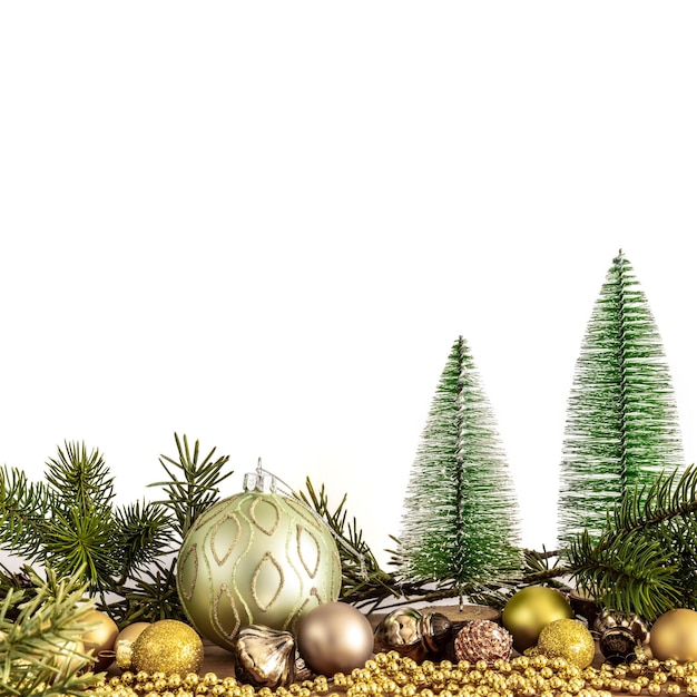 Boules de verre de décoration de Noël avec des sapins