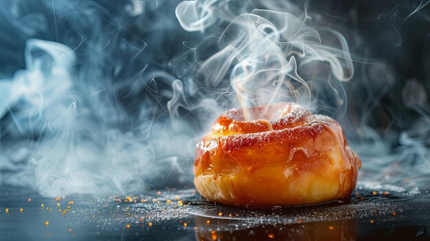 Photo boulettes chaudes fraîchement cuites avec de la fumée concept de fond