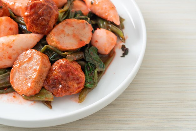 Boulettes de poisson sautées à la sauce Yentafo - Style de cuisine asiatique