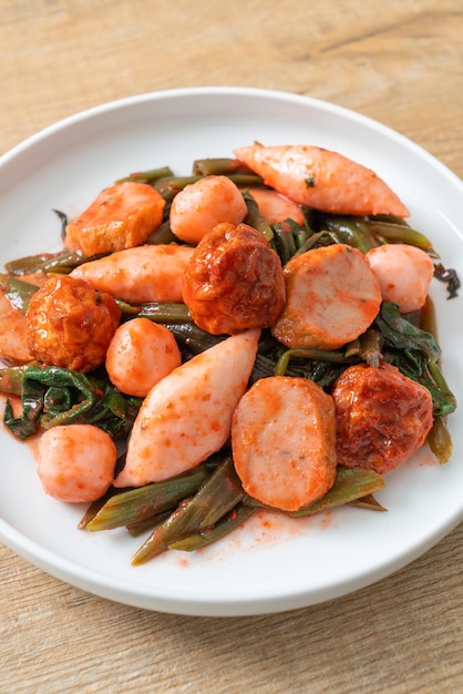 Boulettes de poisson sautées à la sauce Yentafo - Style de cuisine asiatique