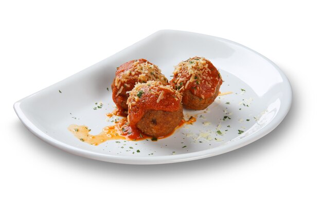 Boulettes de viande à la sauce tomate.