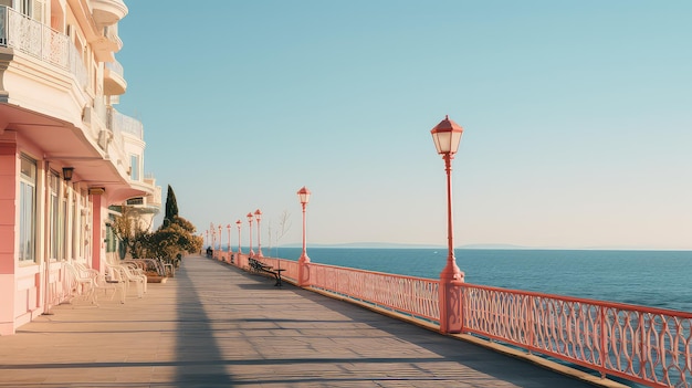 boulevard le long de la mer l'après-midi