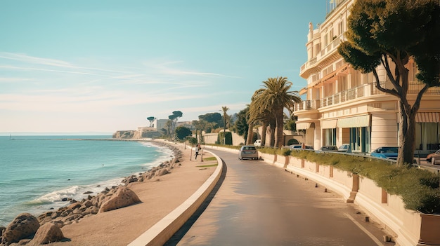 boulevard le long de la mer l'après-midi