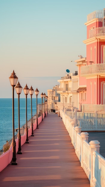 boulevard le long de la mer l'après-midi