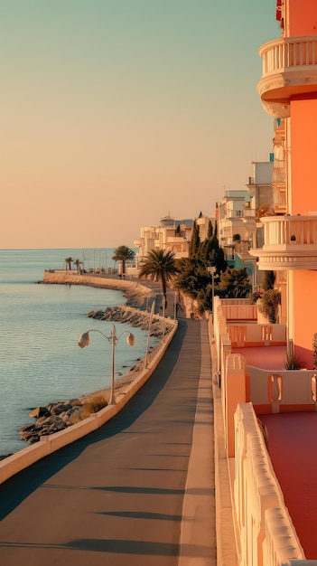 boulevard le long de la mer l'après-midi