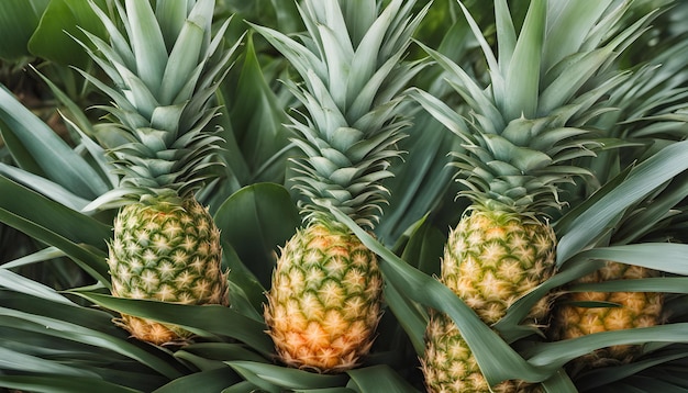 un bouquet d'ananas avec une feuille verte