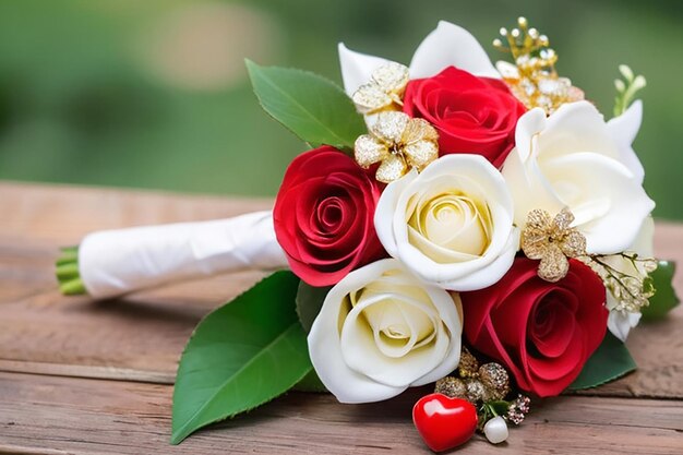 bouquet et bagues de mariage pour les jeunes mariés