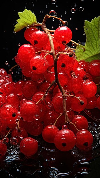 Photo un bouquet de baies rouges avec le mot grenade sur le fond