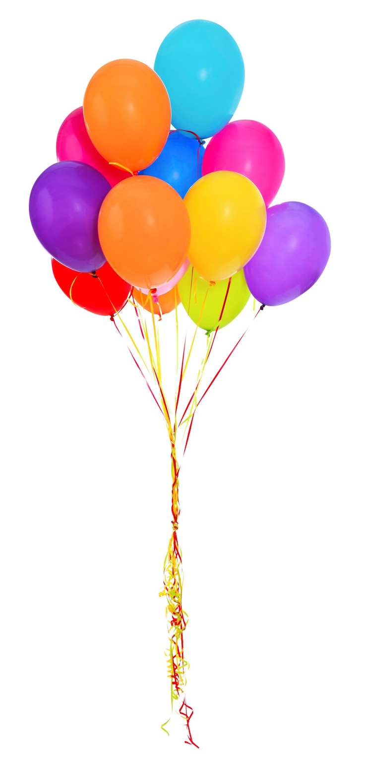Photo bouquet de ballons colorés sur fond
