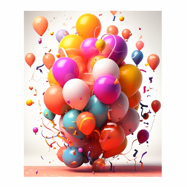 Photo un bouquet de ballons colorés avec les mots « ballons » en bas.