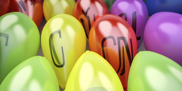 Un bouquet de ballons avec les lettres c - c dessus