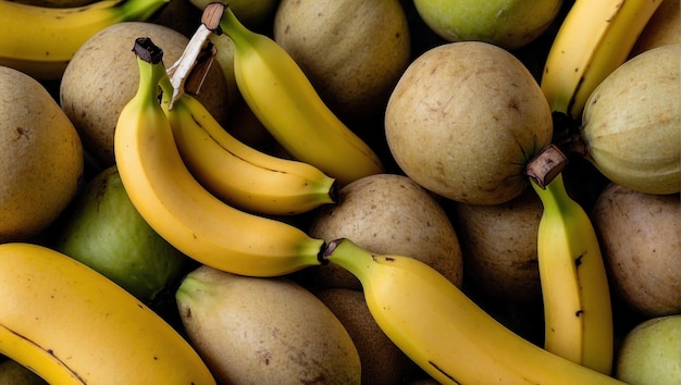 un bouquet de bananes et quelques bananes sont dans un panier
