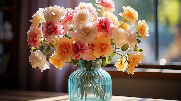 un bouquet de belles fleurs dans un vase