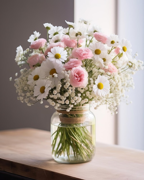 Un bouquet capricieux avec une explosion de tournesols, de marguerites et de tulips jaunes joyeux