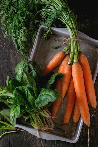 Bouquet de carottes et d&#39;épinards