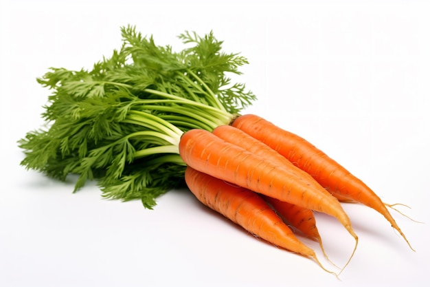 Un bouquet de carottes à têtes vertes