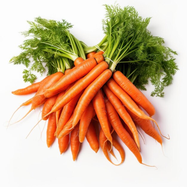 Un bouquet de carottes à têtes vertes