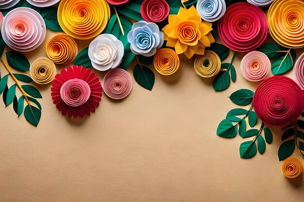 un bouquet coloré de fleurs avec un ruban rouge et une tige verte.