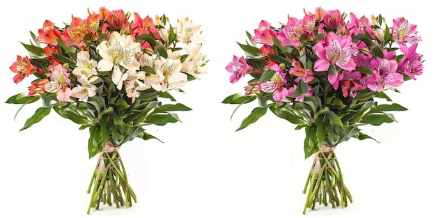 Photo bouquet fait avec des fleurs d'alstroemeria