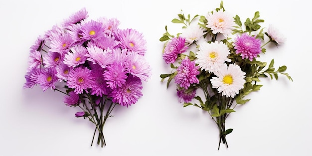 Photo bouquet fait avec des fleurs d'aster