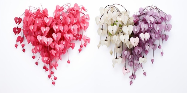 Photo un bouquet fait avec des fleurs de bleeding hearts