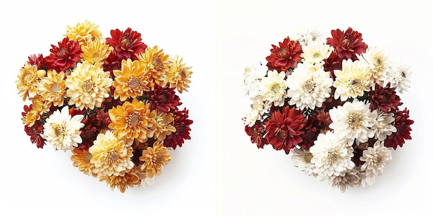 Photo bouquet fait avec des fleurs de chrysanthèmes