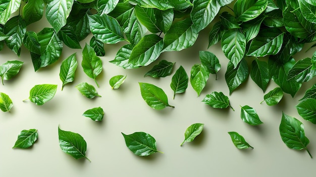 un bouquet de feuilles de basilic vert sur un fond blanc