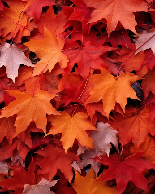 Un bouquet de feuilles posé sur le sol