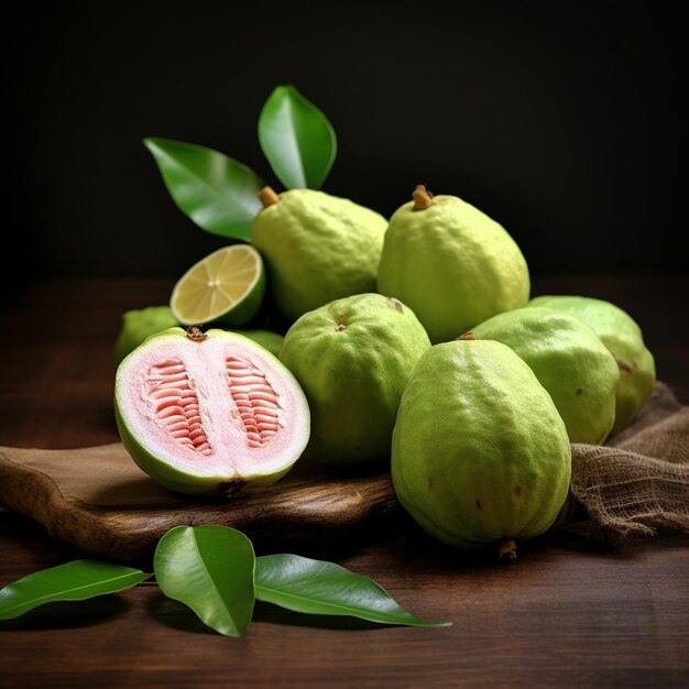 Photo un bouquet de figues vertes et la moitié d'un melon