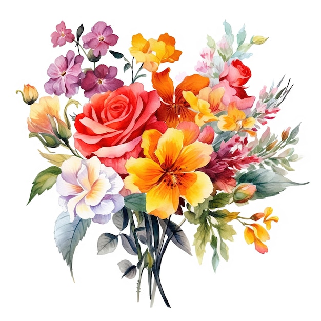 Bouquet de fleurs aquarelle