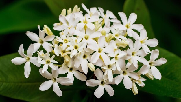 Photo bouquet de fleurs blanches de jasmin jasminum sambac l