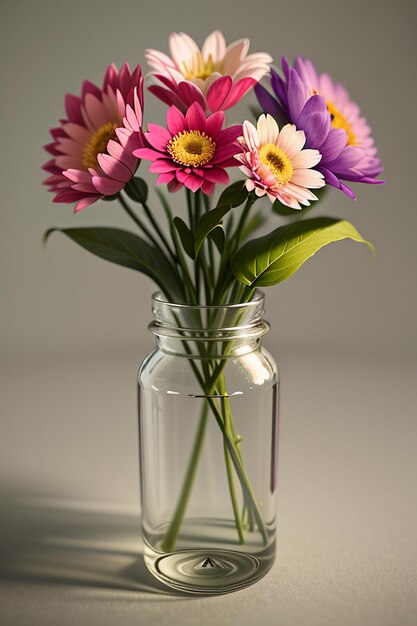 Un bouquet de fleurs colorées ornement créatif décoration fond d'écran simple