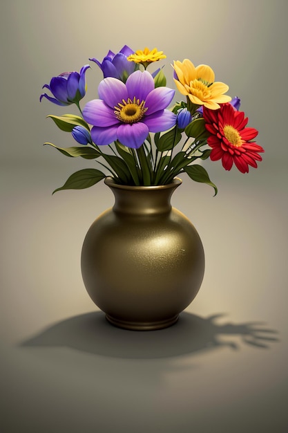 Un bouquet de fleurs colorées ornement créatif décoration fond d'écran simple