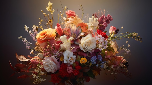 bouquet de fleurs dans une belle lumière