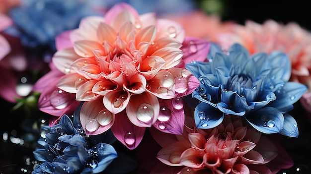 un bouquet de fleurs du jardin devant une fenêtre.