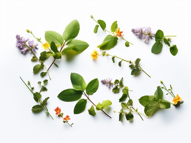 Bouquet de fleurs sur fond blanc