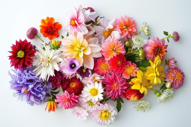 Le bouquet de fleurs sur fond blanc