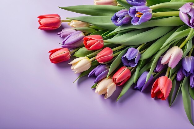 Bouquet de fleurs fraîches Cadeau de vacances à l'aimé Arrangement de fleurs de tulipes d'iris de rose pour la Saint-Valentin