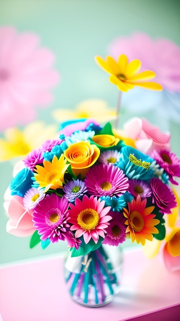 Photo un bouquet de fleurs illustration