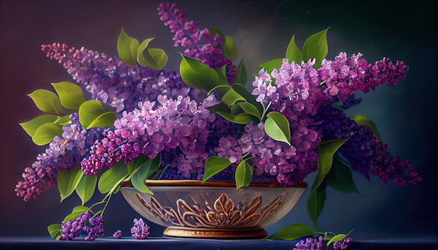 Bouquet de fleurs lilas