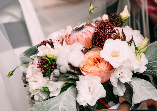 Bouquet de fleurs de mariage rose