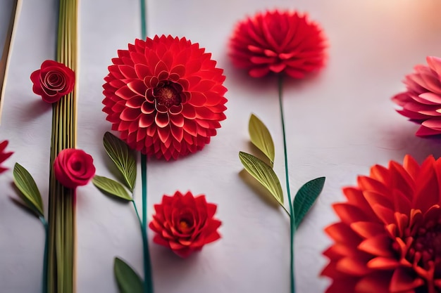 un bouquet de fleurs avec un miroir derrière eux