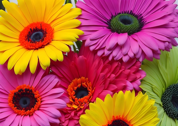 Photo un bouquet de fleurs avec le mot gerber dessus