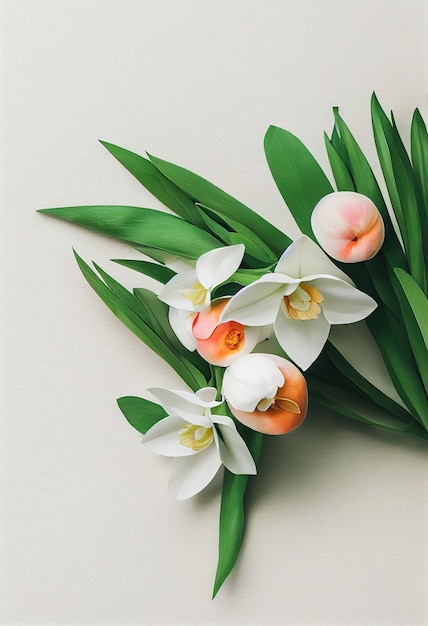 Un bouquet de fleurs avec le mot tulipes dessus